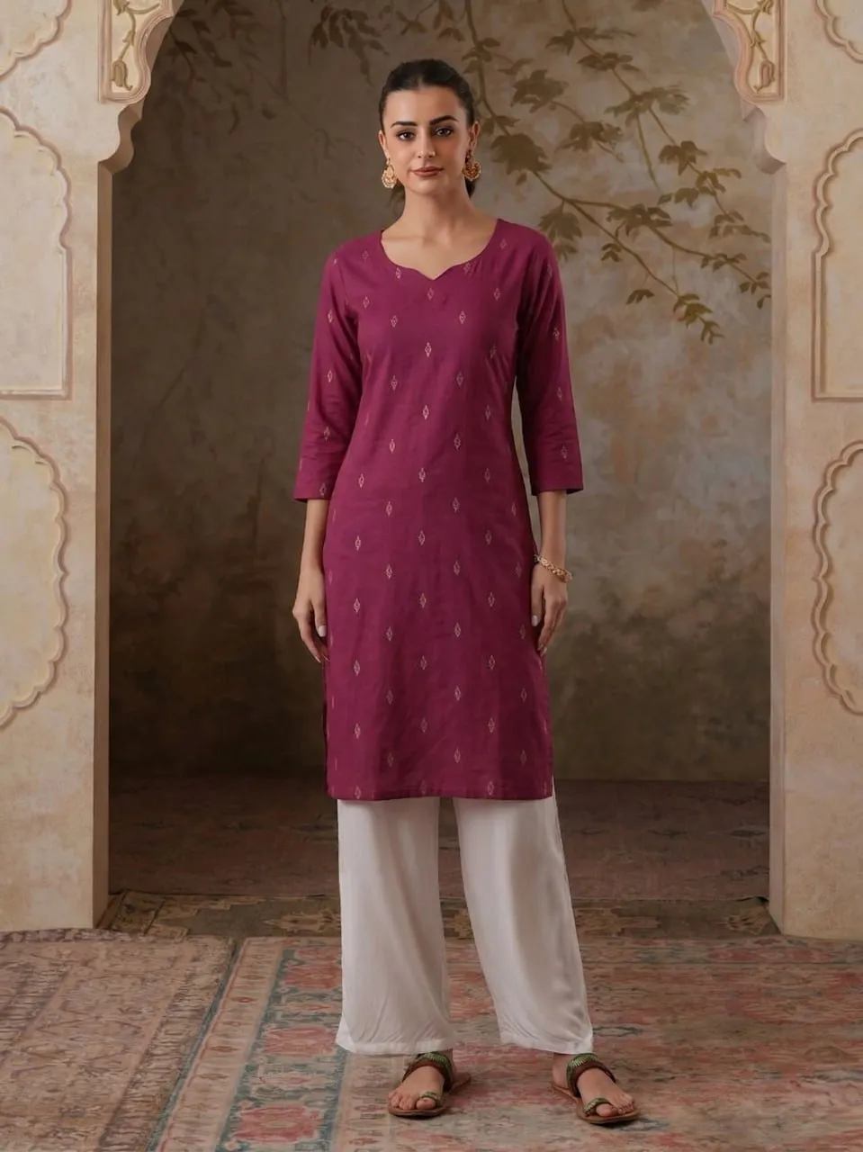 Stylish LFK 7028 Silk Weaving Jari Work Kurti Wholesale Surat 2026
