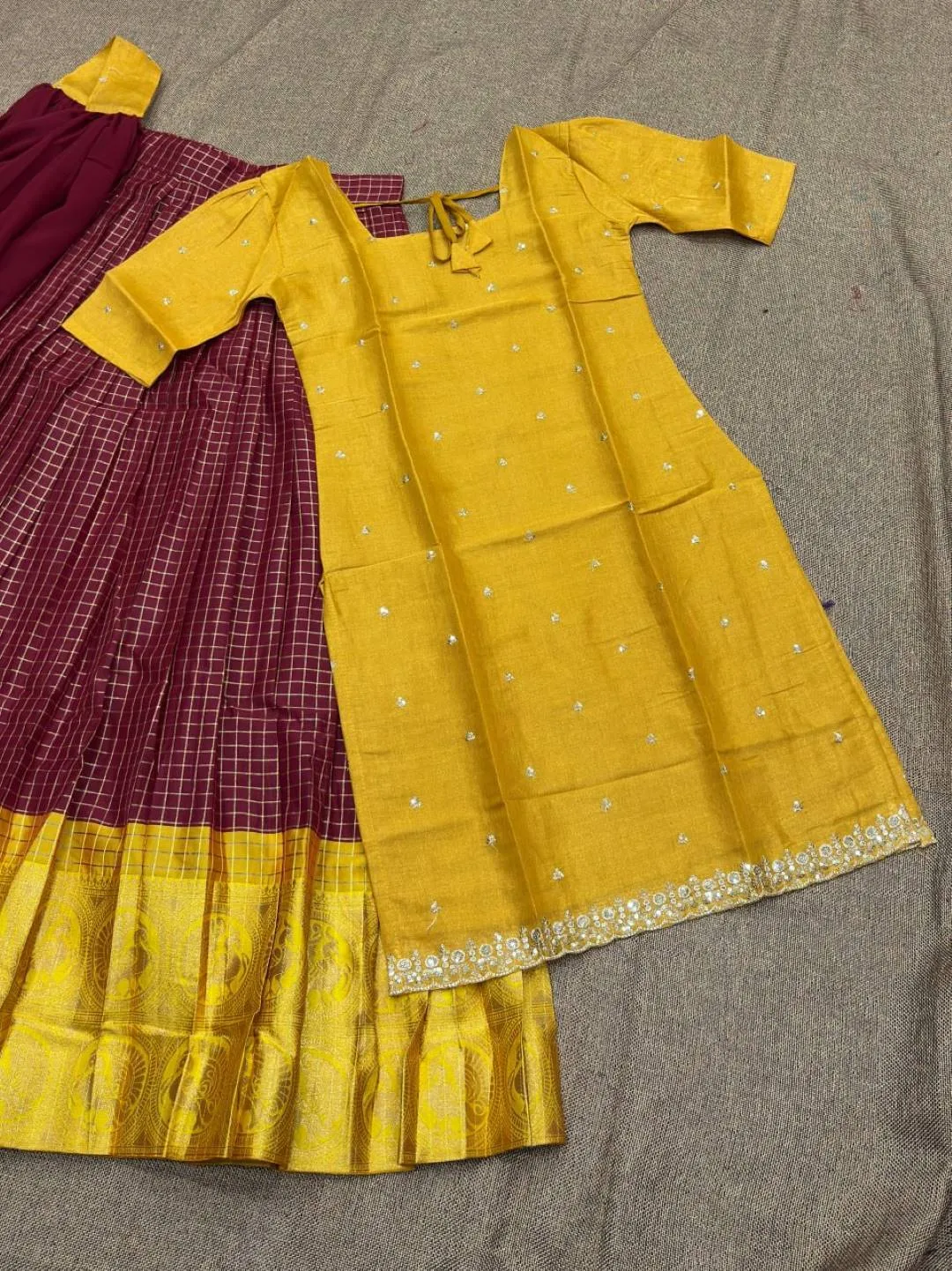 Beautiful Vally Kanchi Cotton Zari Work Festival Lehenga Kurti Wholesale Surat 2026