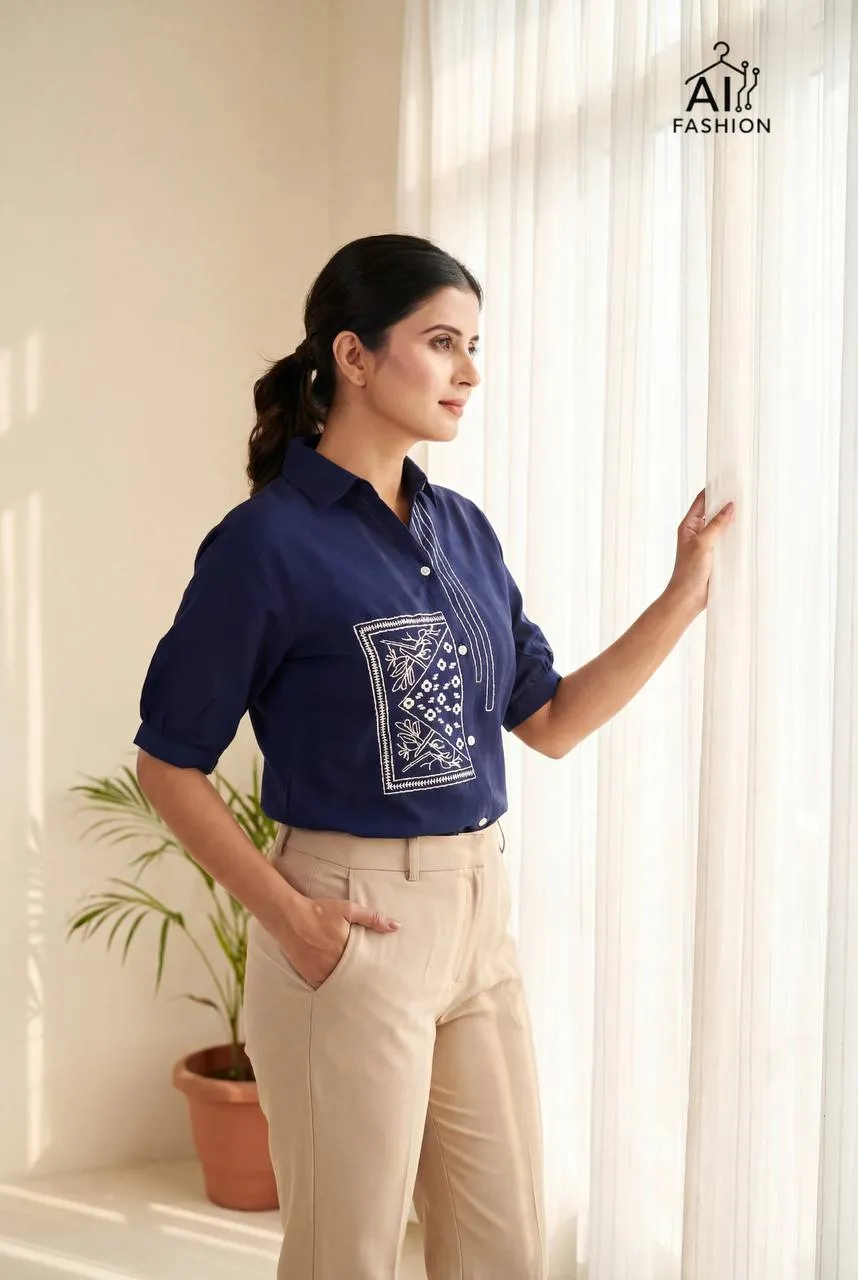 Launching SS2016 Cotton Embroidery Office & Daily Wear Shirt Wholesale Surat 2026