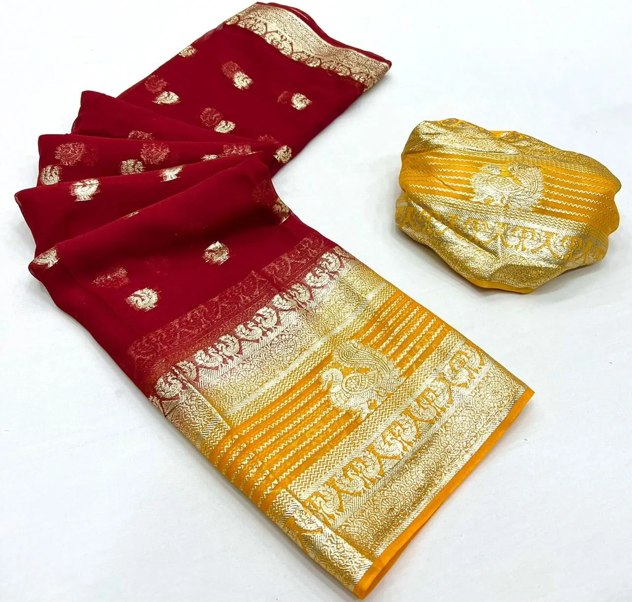 SNT Pure Viscose Georgette Saree Fancy Zari Border