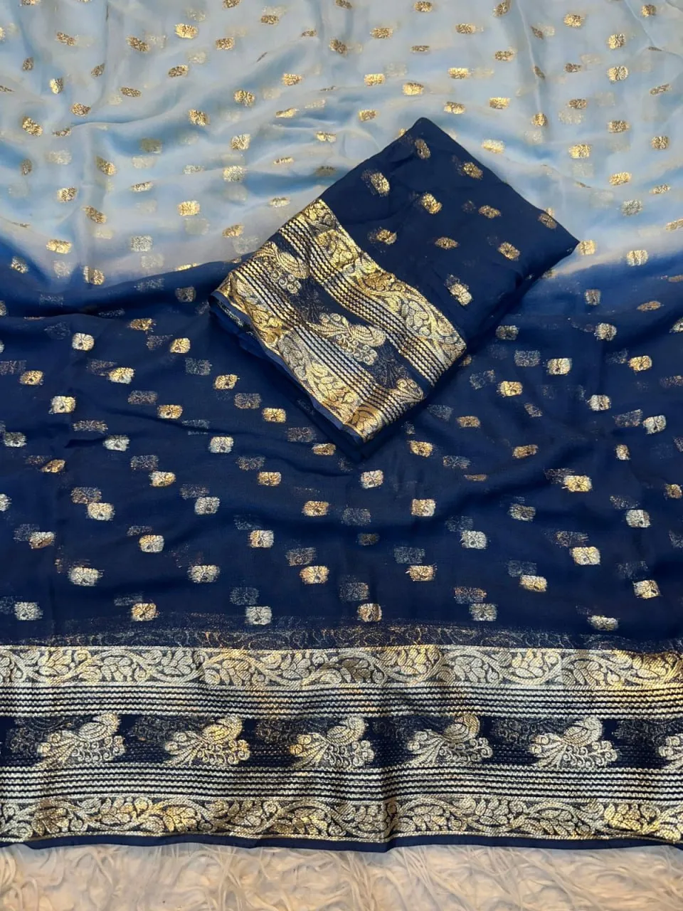 SNT Pure Viscose Georgette Saree With Jacquard Border