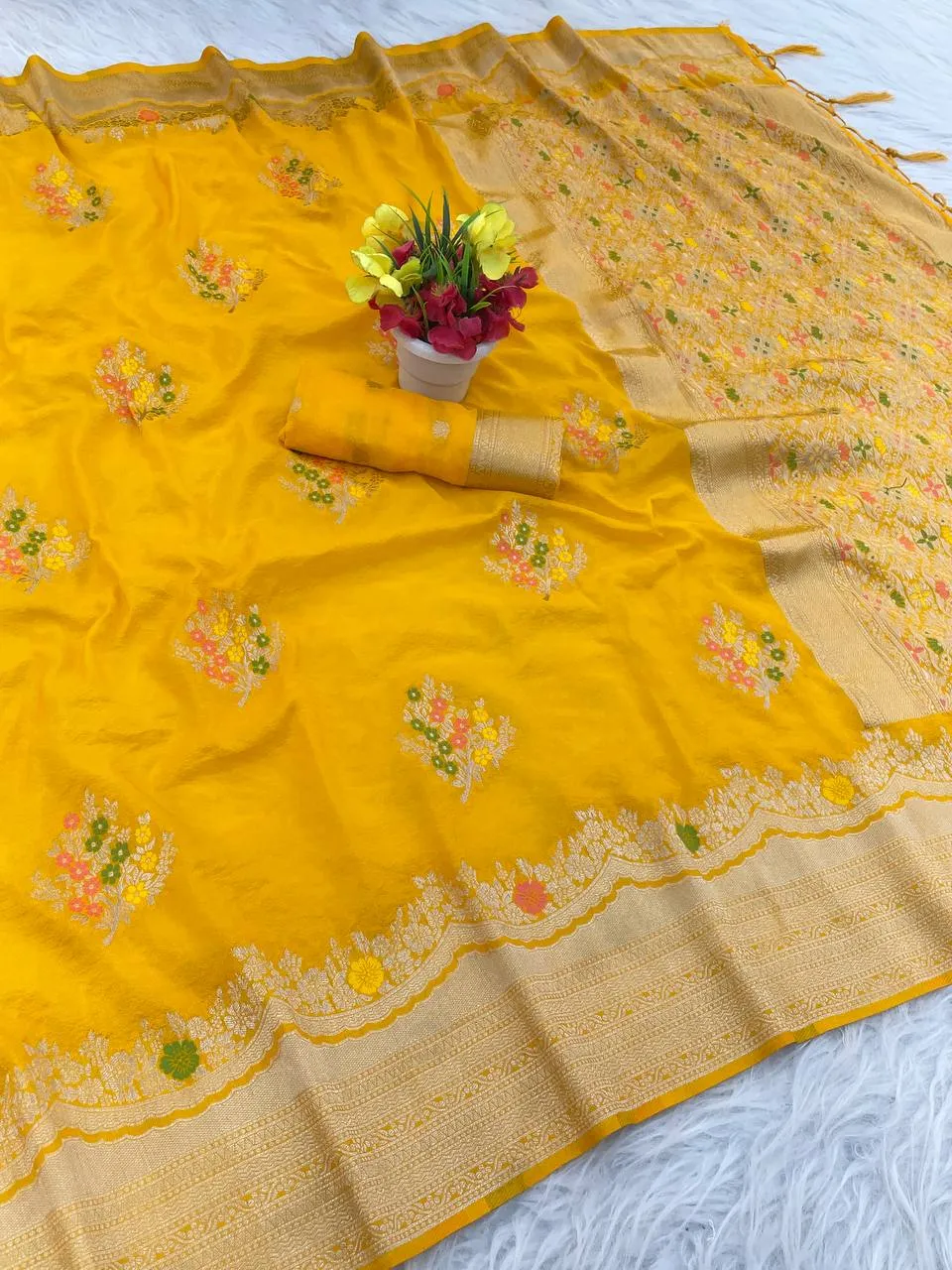 Buy Laxmi 977 Georgette Meenakari Jacquard Work Festival Saree 2026