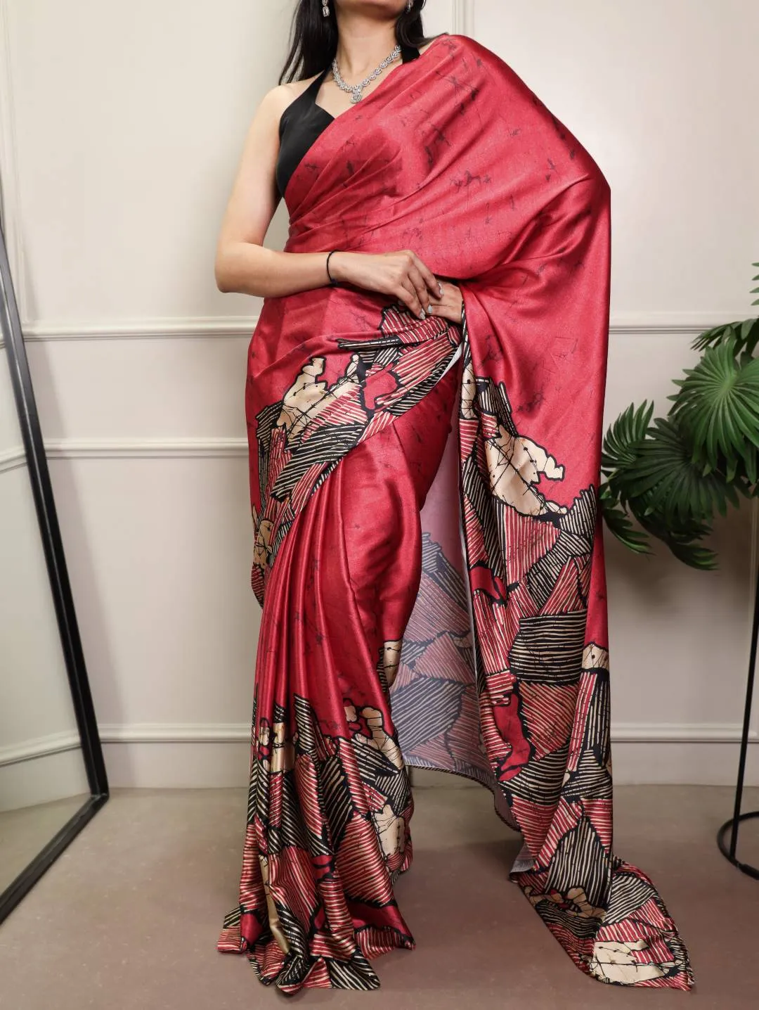 WMN 7012 Kalyzaa Satin Silk Printed Party Wear Sraee Online