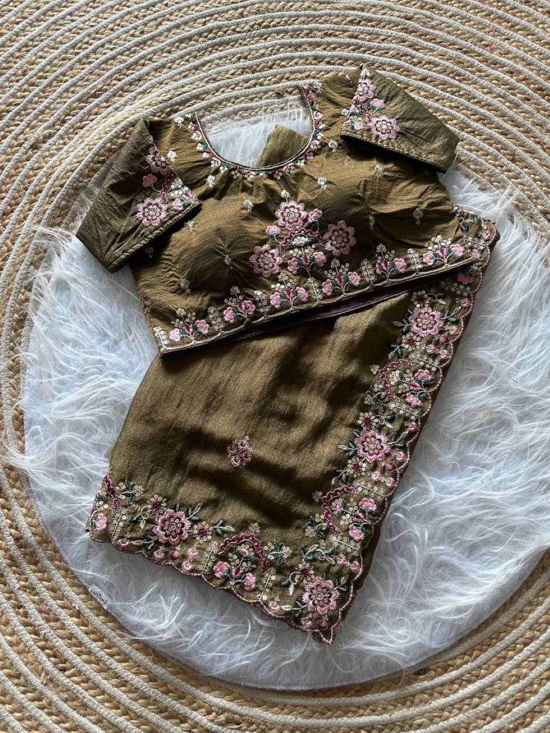 Launching MHV Mira Khadi Moss Silk Embroidery Wedding Saree Online 2026