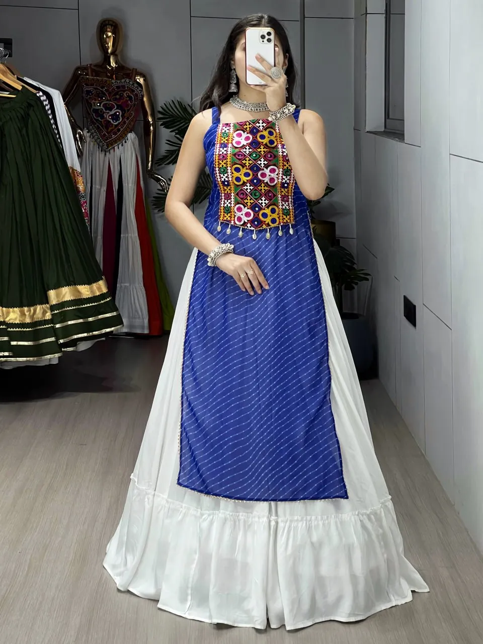 Stylish WMT 8047 Rayon Cotton Kurti Skirt Lehenga Navratri Collection 2026