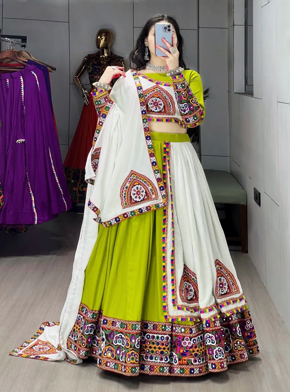 Buy WMT 8050 Rayon Cotton Gamthi Mirror Work Tranding Navratri Collection 2026