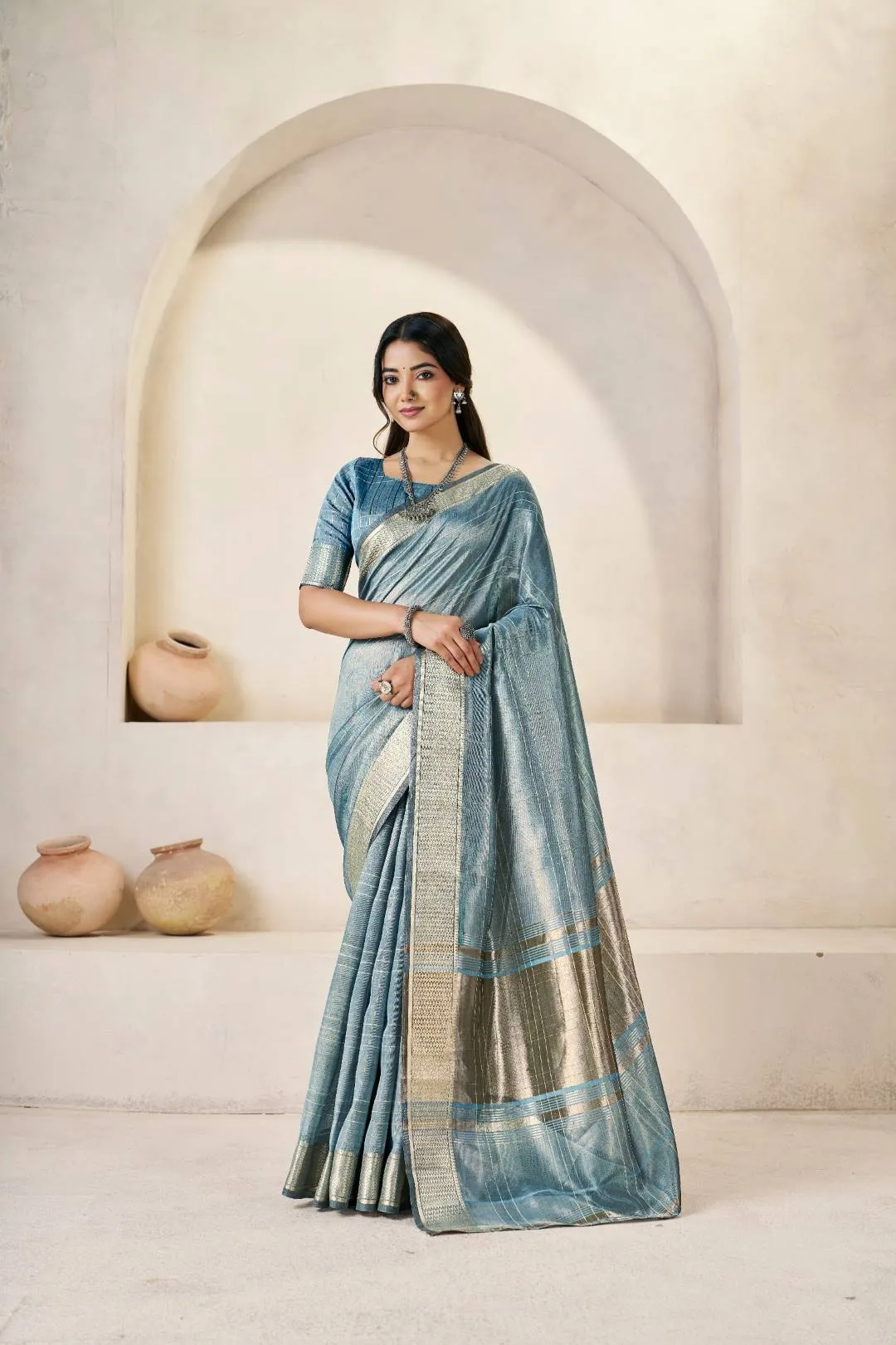 Launching Laxmi 1062 Linan Cotton Silk Weaving Party Wear Saree Wholesale Surat 2026