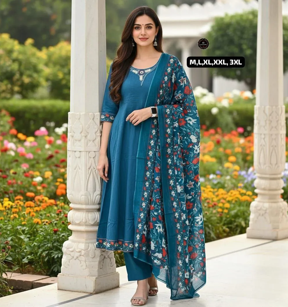 Buy Laxmy Cotton Embroidery Festival Anarkali Readymade Dress & Gown Wholesale Surat 2026