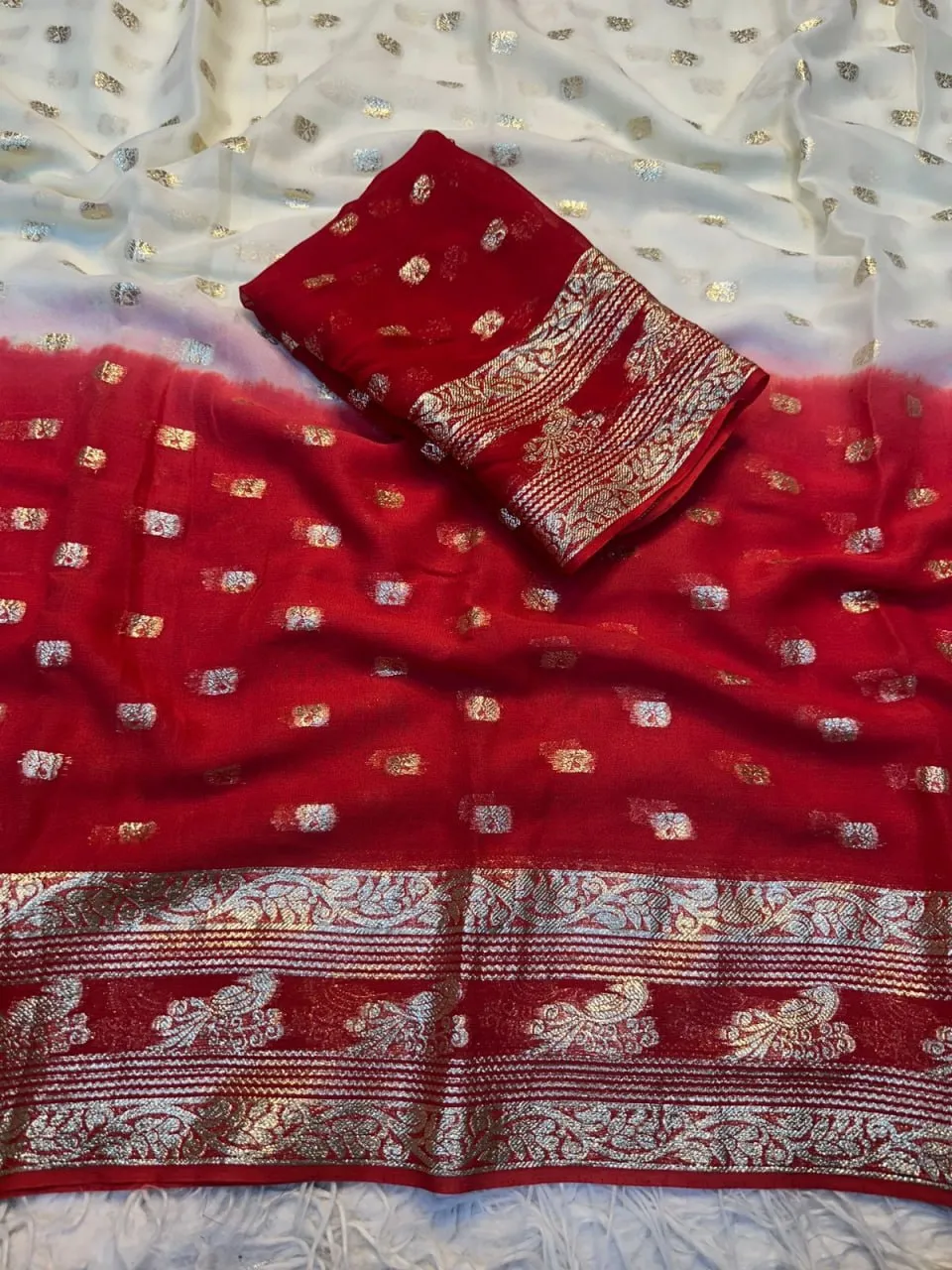 SNT Pure Viscose Georgette Saree With Jacquard Border