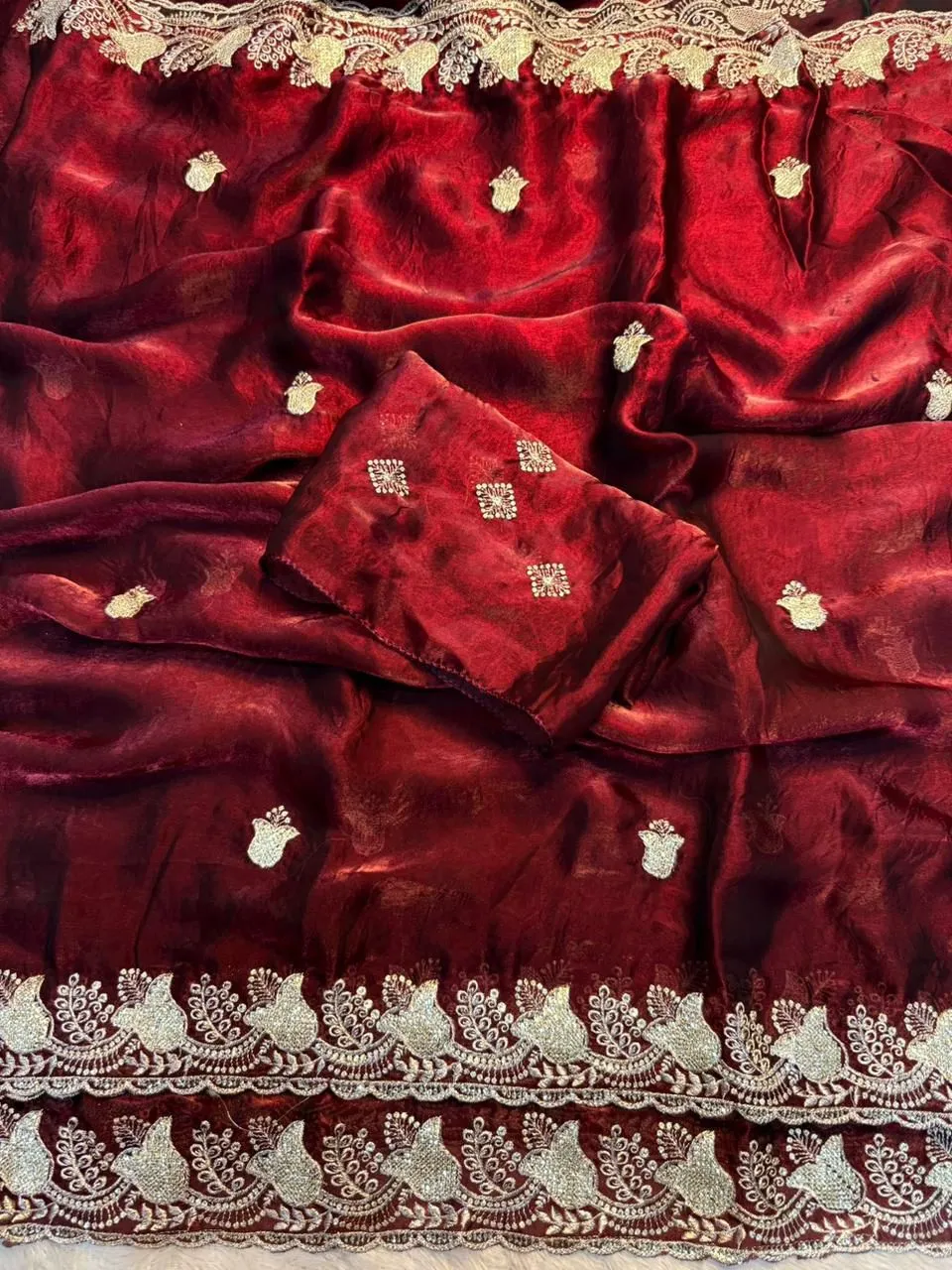 Latest SNT Space Silk Saree Multi Thread Sequence Work 2026