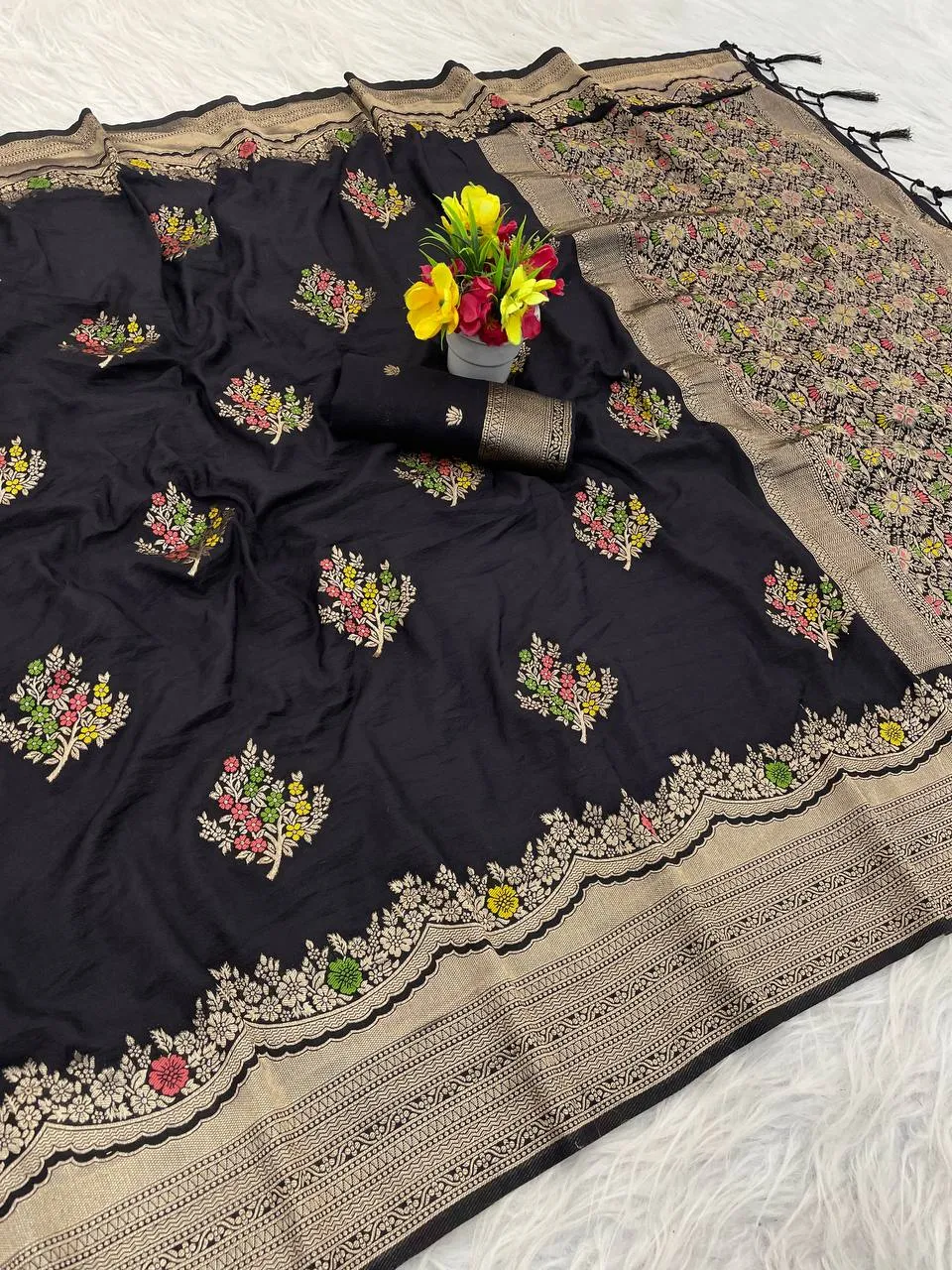 Buy Laxmi 977 Georgette Meenakari Jacquard Work Festival Saree 2026