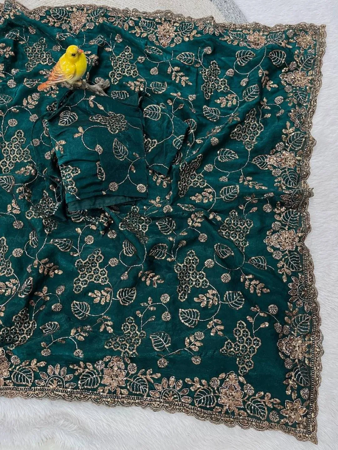 Buy RBC 6080 Fandy Satin Silk Sequence Wedding Saree Online 2026