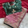 Stylish MHV Sara Fandy Silk Embroidery Work Festival & Wedding Saree 2026