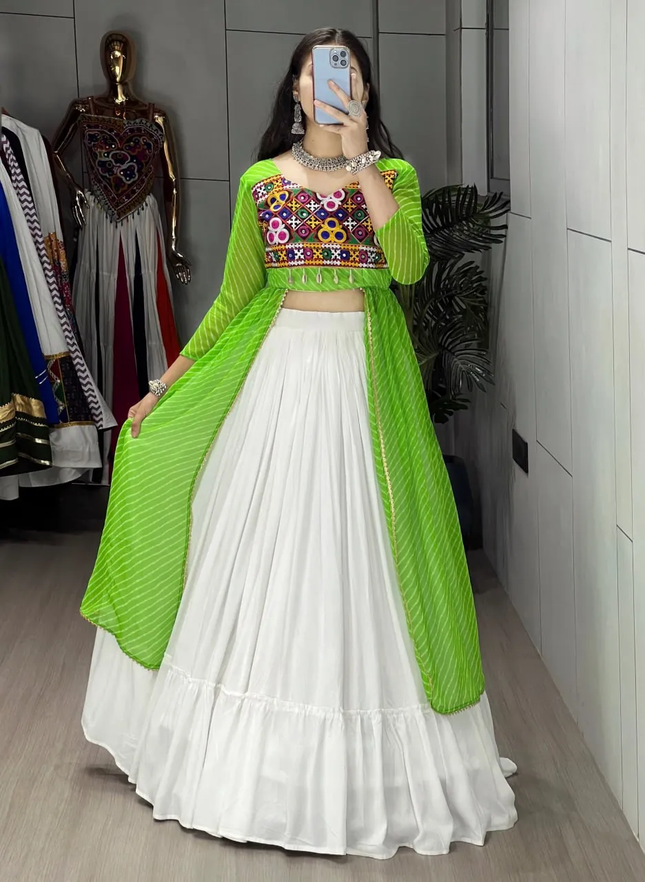 Stylish WMT 8047 Rayon Cotton Kurti Skirt Lehenga Navratri Collection 2026