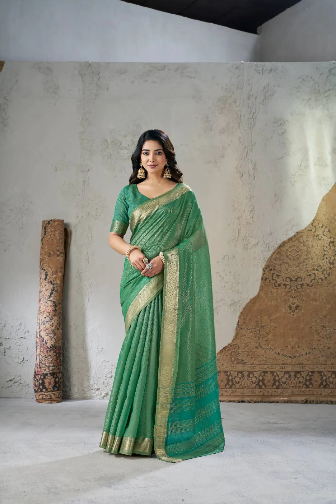Launching Laxmi 1062 Linan Cotton Silk Weaving Party Wear Saree Wholesale Surat 2026