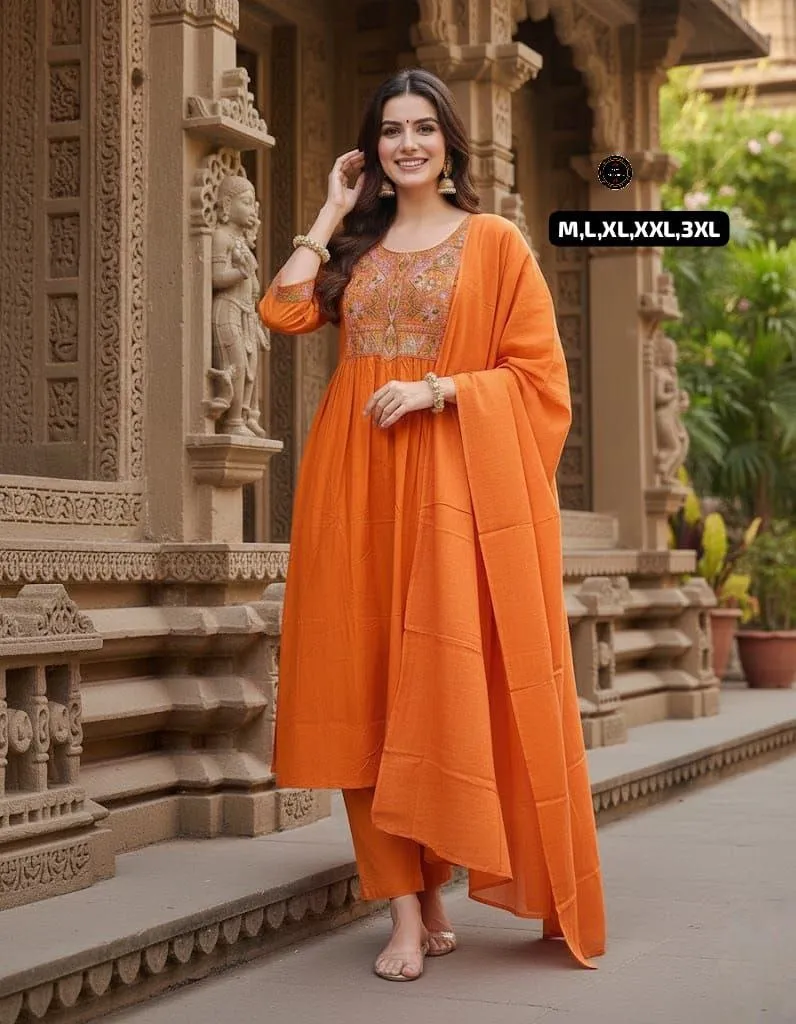 Buy Laxmy Cotton Embroidery Festival Anarkali Readymade Dress & Gown Wholesale Surat 2026