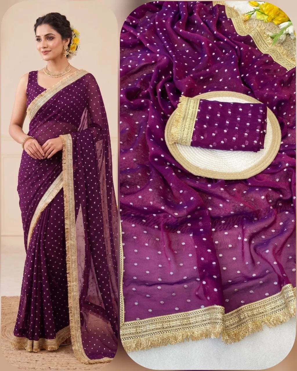 Launching SS180 Anisha Fendy Chiffon Weaving Raksha Bandhan Saree 2026