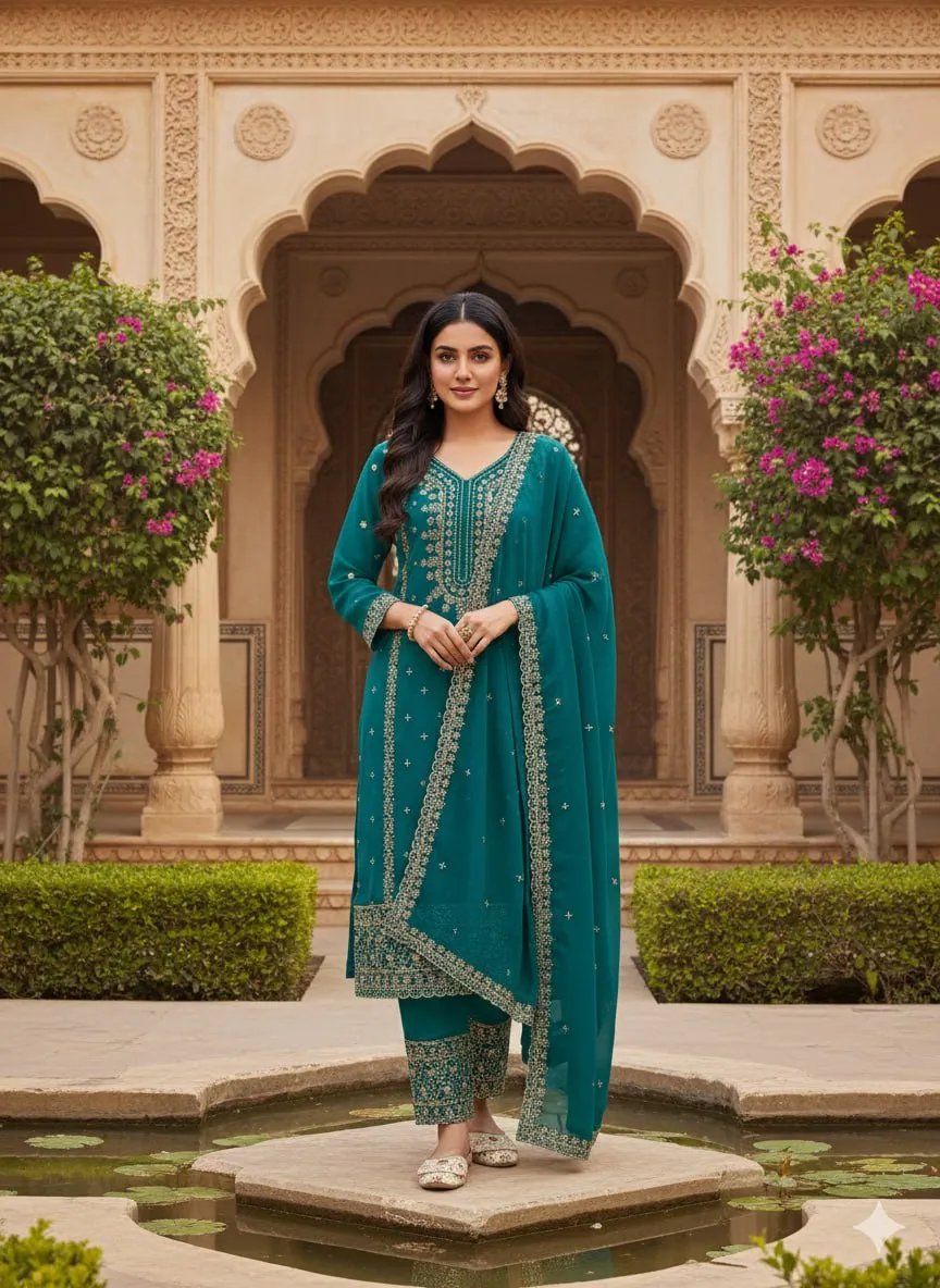 Stylish ASD 7094 Georgette Embroidery Work Readymade Dress Online Shopping 2026