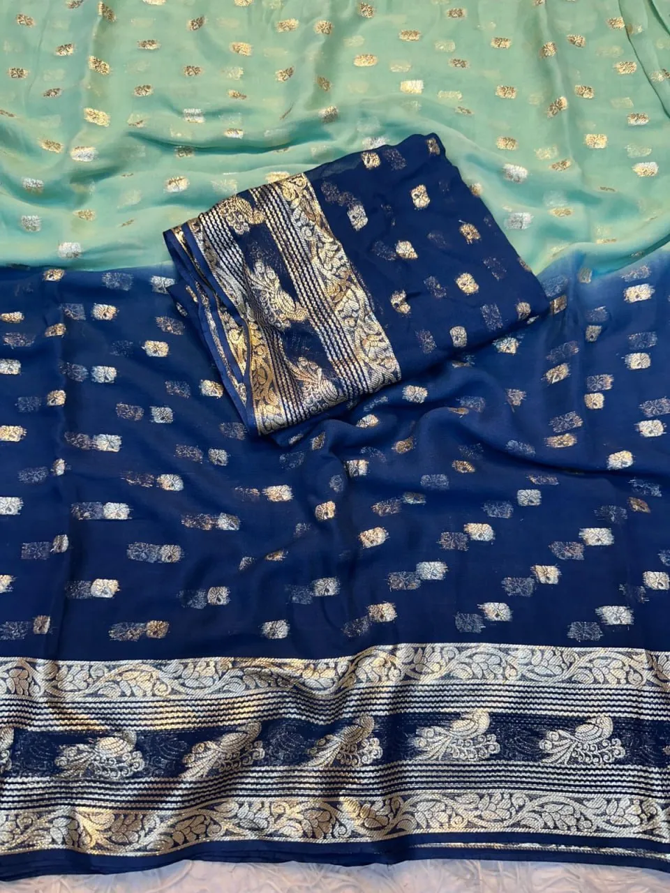 SNT Pure Viscose Georgette Saree With Jacquard Border