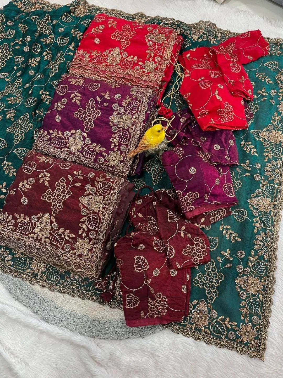 Buy RBC 6080 Fandy Satin Silk Sequence Wedding Saree Online 2026