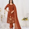 Stylish Lila 159 Cotton Thread Embroidery Festival Anarkali Readymade Dress 2026