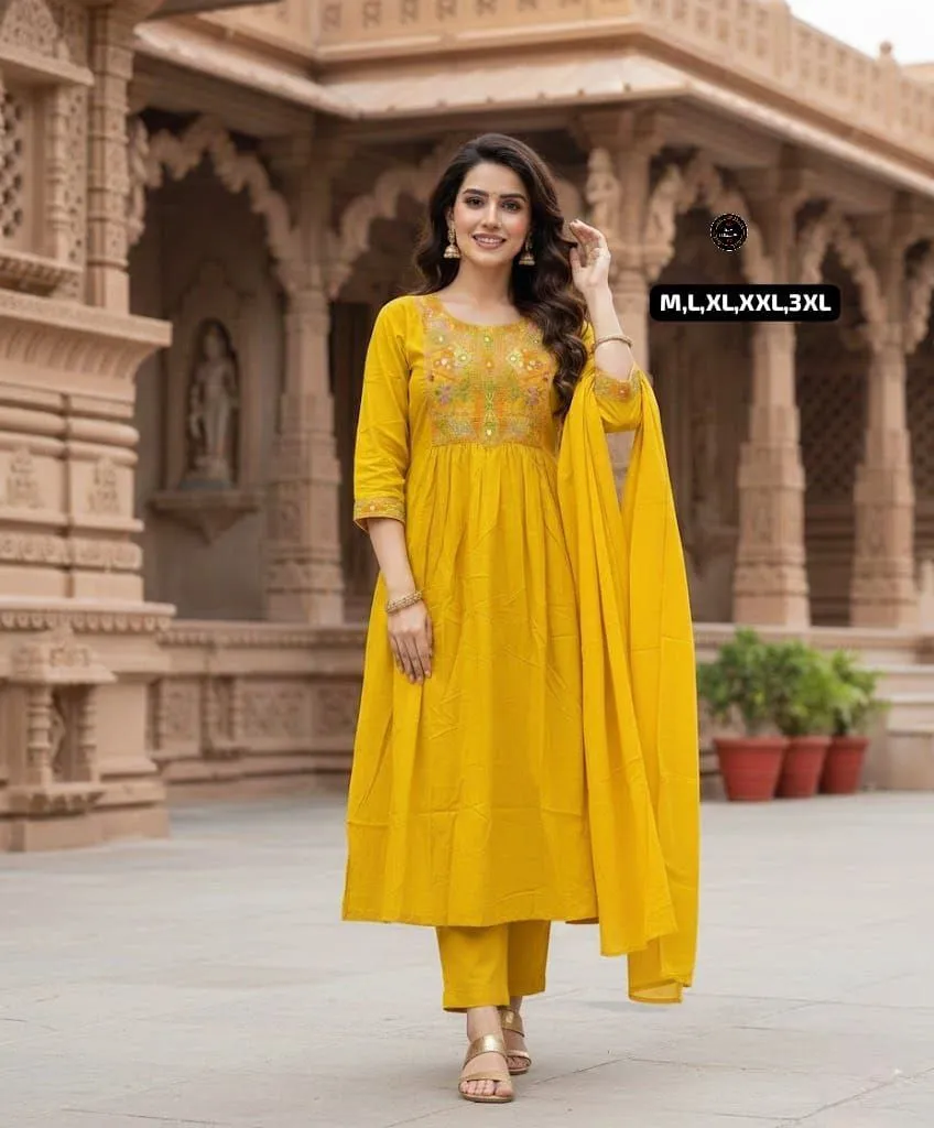 Buy Laxmy Cotton Embroidery Festival Anarkali Readymade Dress & Gown Wholesale Surat 2026