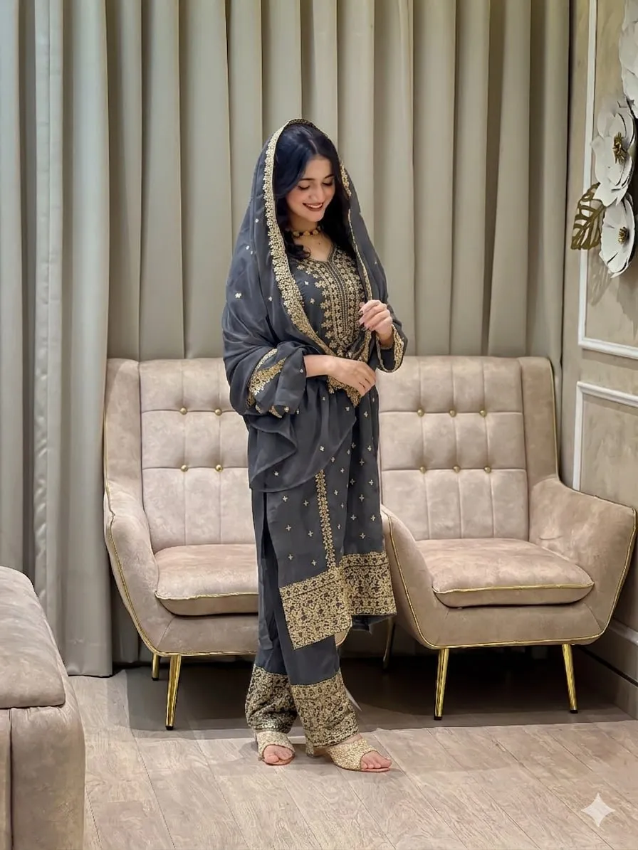 Stylish ASD 7094 Georgette Embroidery Work Readymade Dress Online Shopping 2026