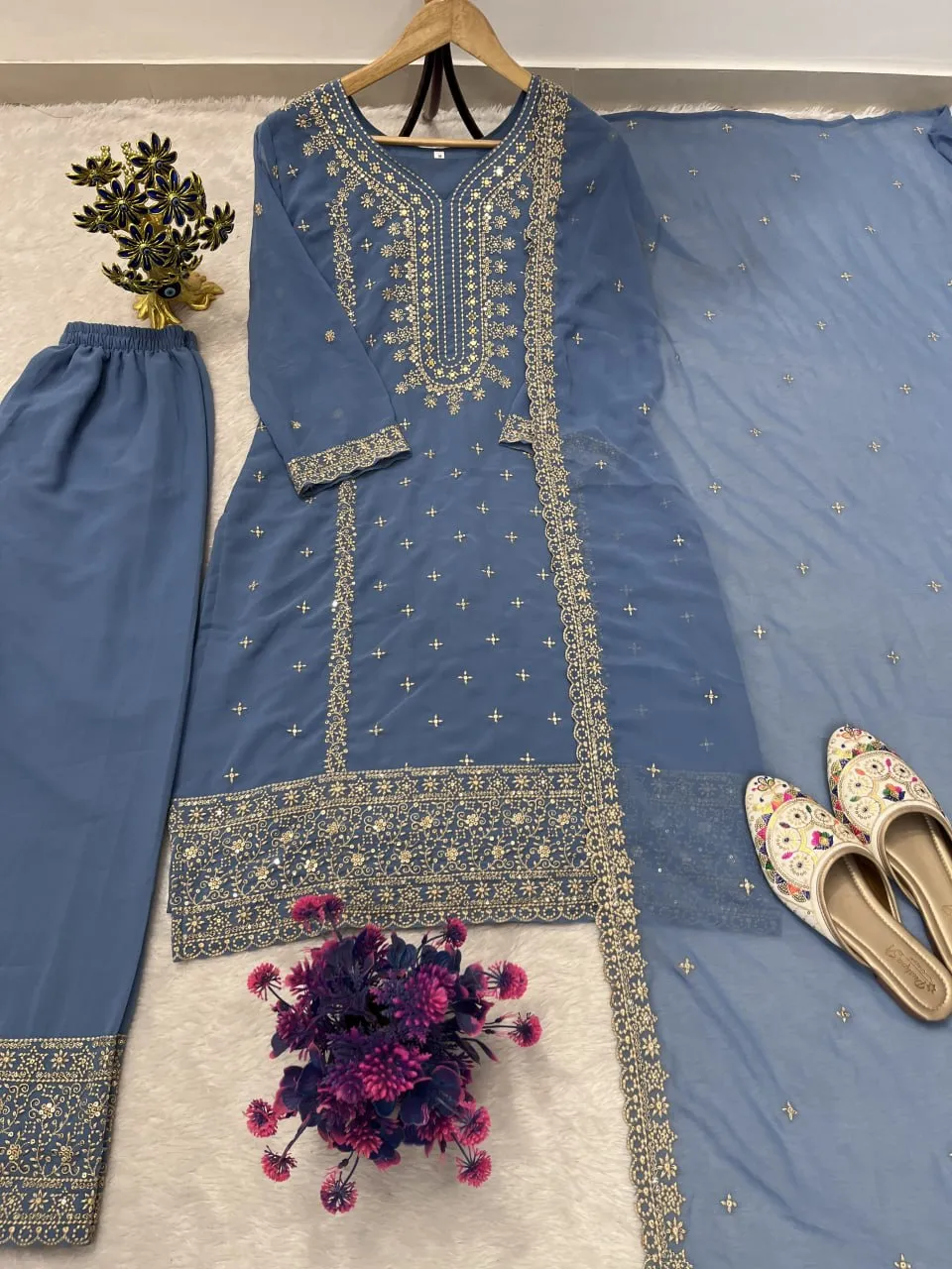 Stylish ASD 7094 Georgette Embroidery Work Readymade Dress Online Shopping 2026