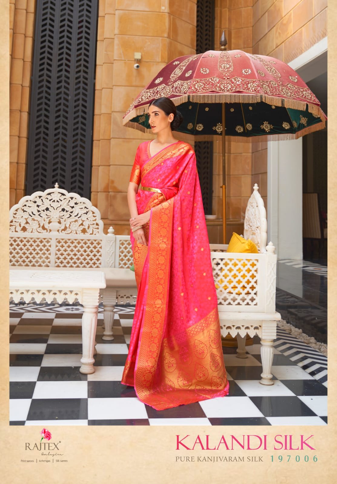 Stylish Rajtex Kalandi Silk Handloom Weaving Saree Collection Wholesale 2026