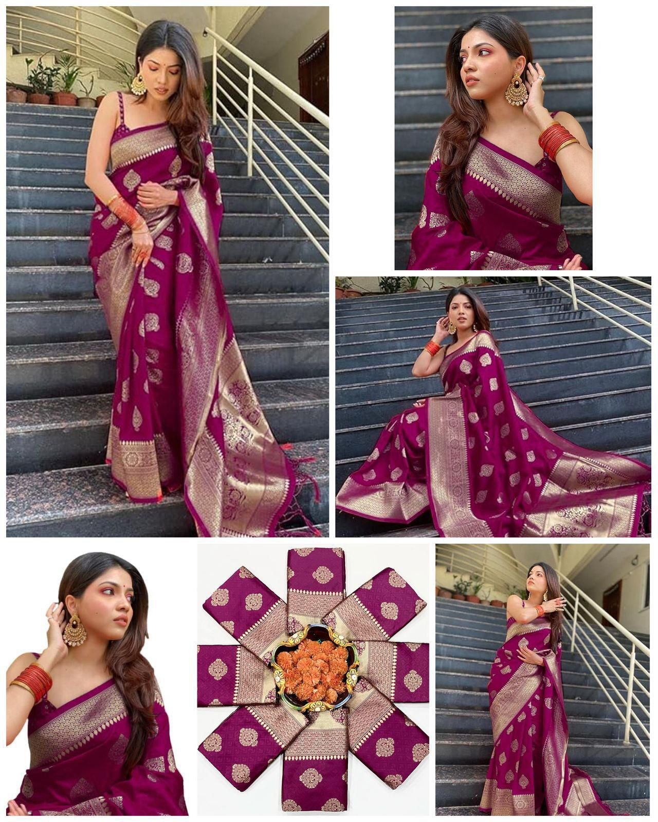 Stylish Soft Silk 6001 Lichi Silk Jacquard Work Saree Collection Wholesale 2026