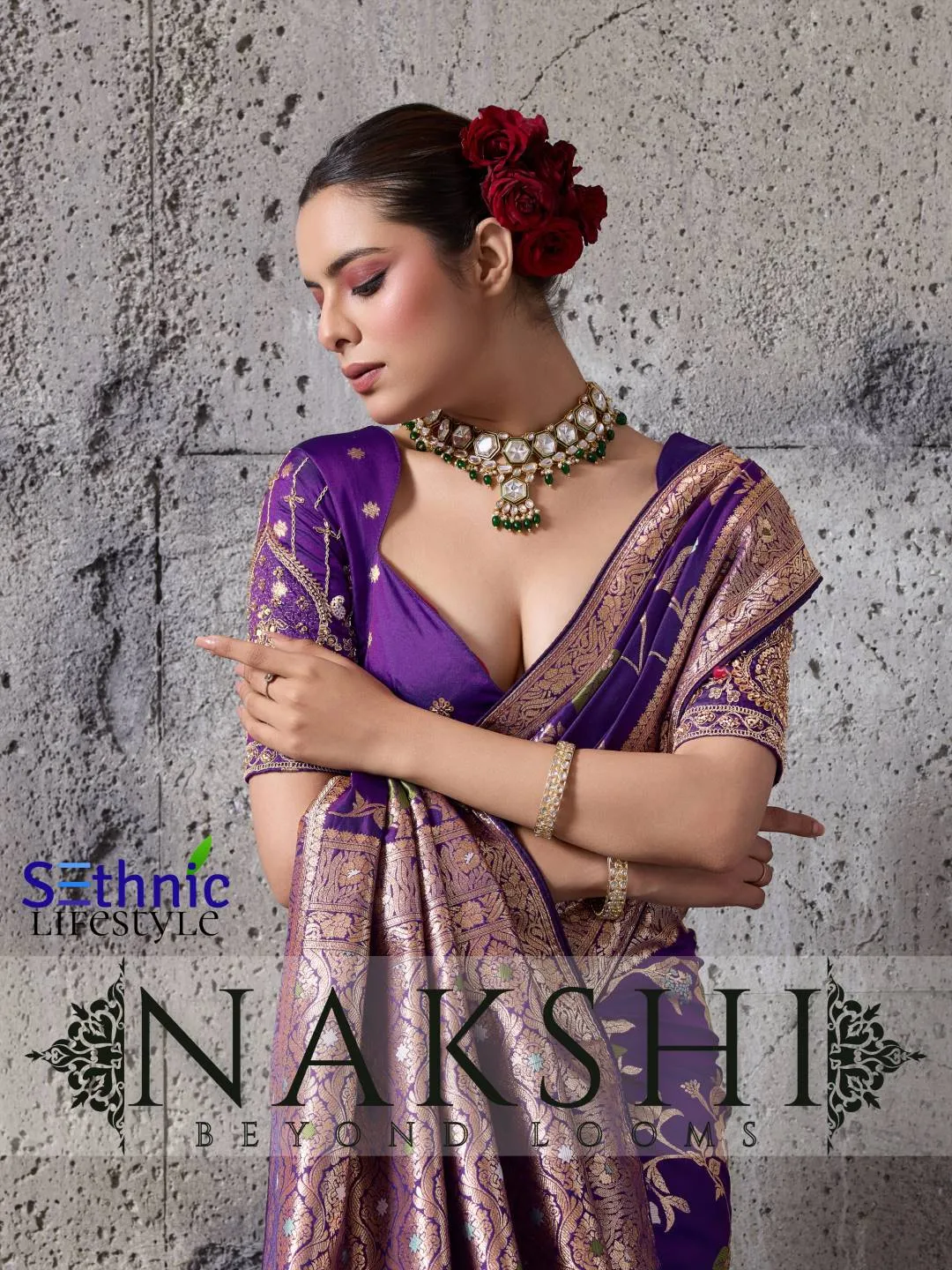 Sethnic Lifestyle Nakshi Banarasi Silk Zari Work Wedding Saree