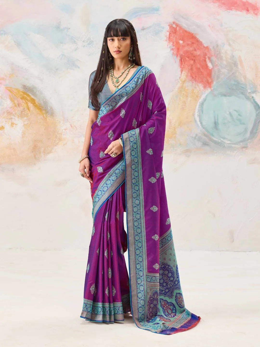 Rajtex Kanjivaram Tanchoi Vol 02 Kanjivaram Silk Weaving Party Wear Saree