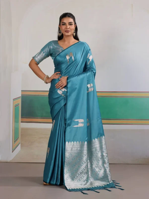 Buy Rajtex Kanthkala Satin Hand Loom Weaving Work Saree Manufacturer in Surat 2026