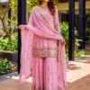 DKT 5152 Georgeet Embroidery Thread Wedding Pakistani Sharara Suit