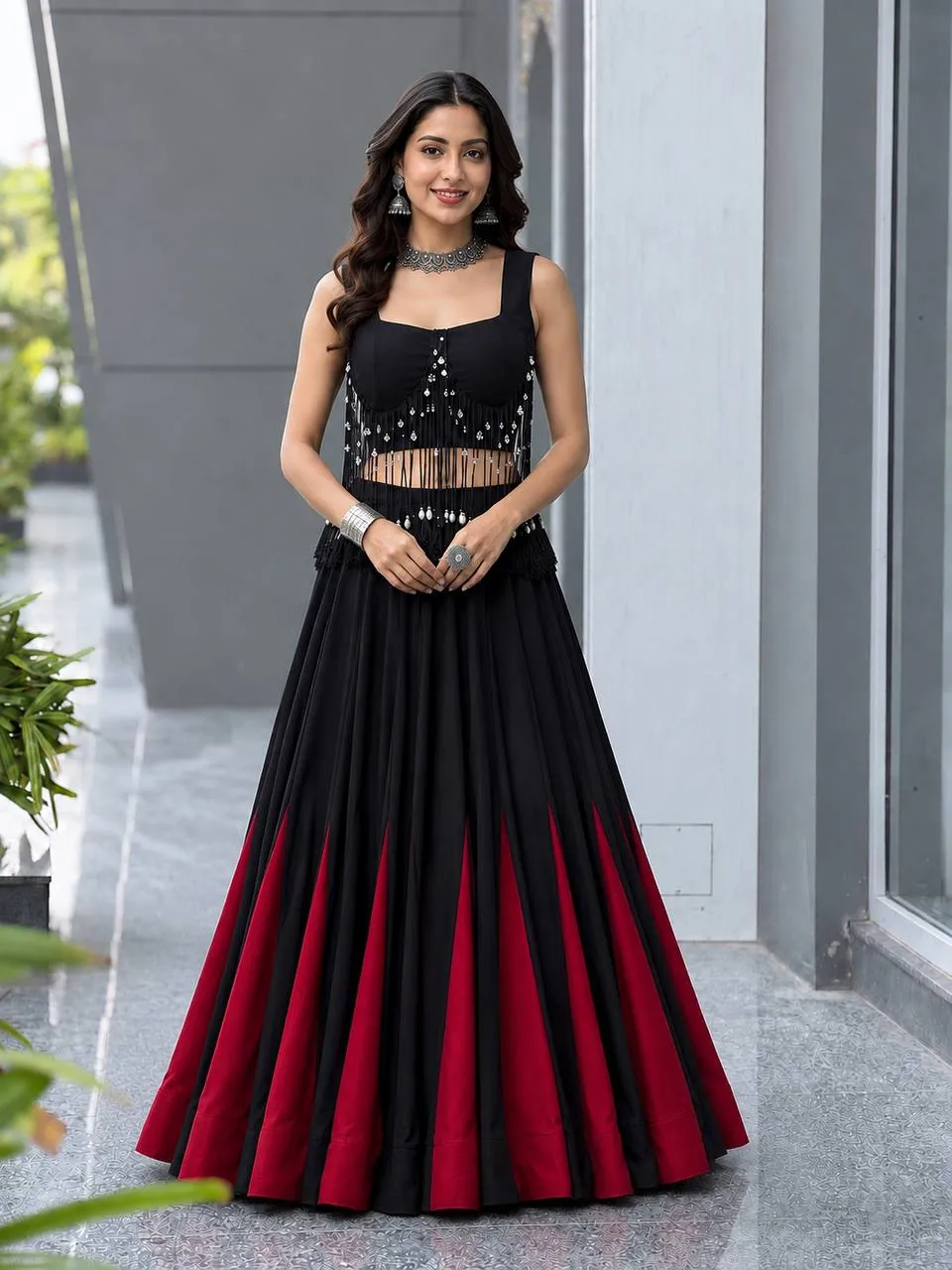 SWT A342 Cotton Designer Navratri Top Skirt Wholesale Market Surat