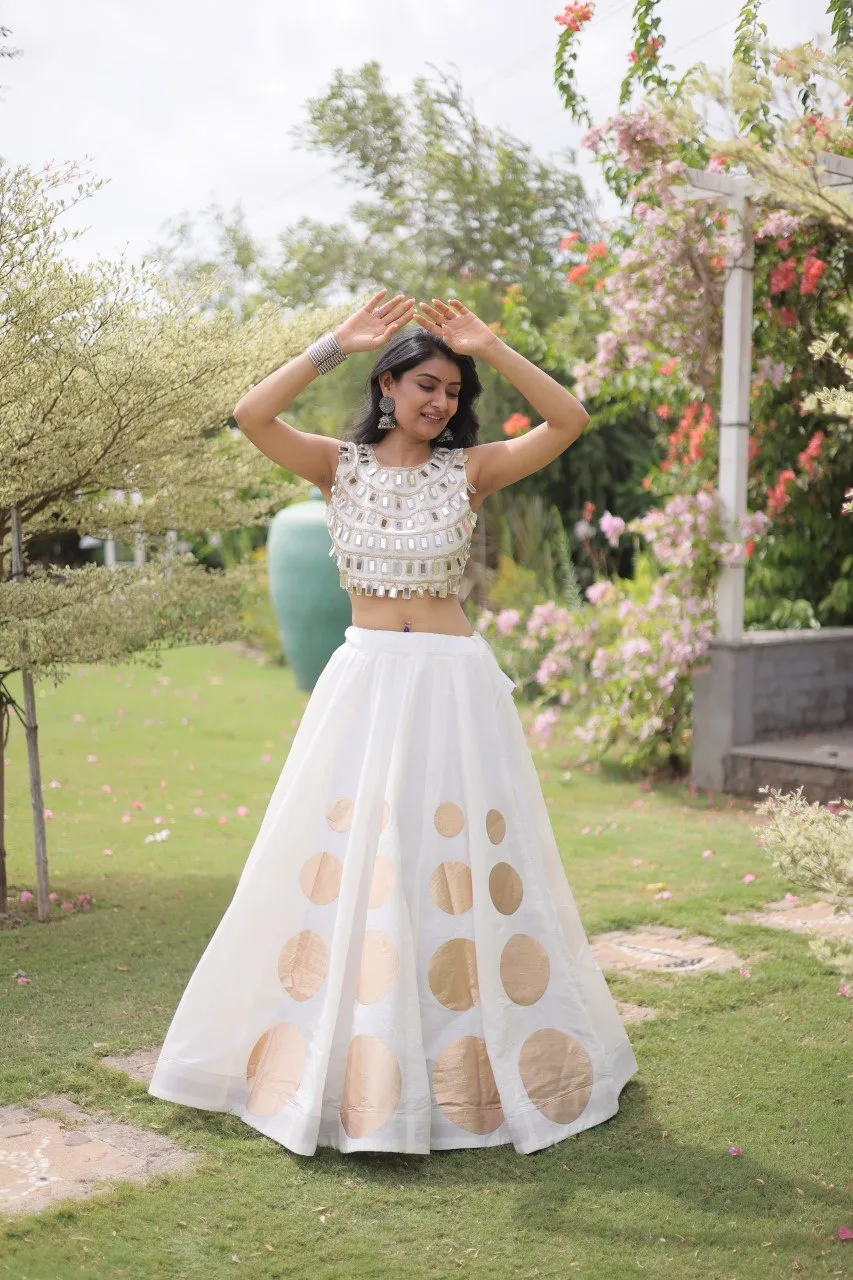 Mohini 7173 Roman Silk Gota Patti Work Trending Garba Navratri Lehenga Top