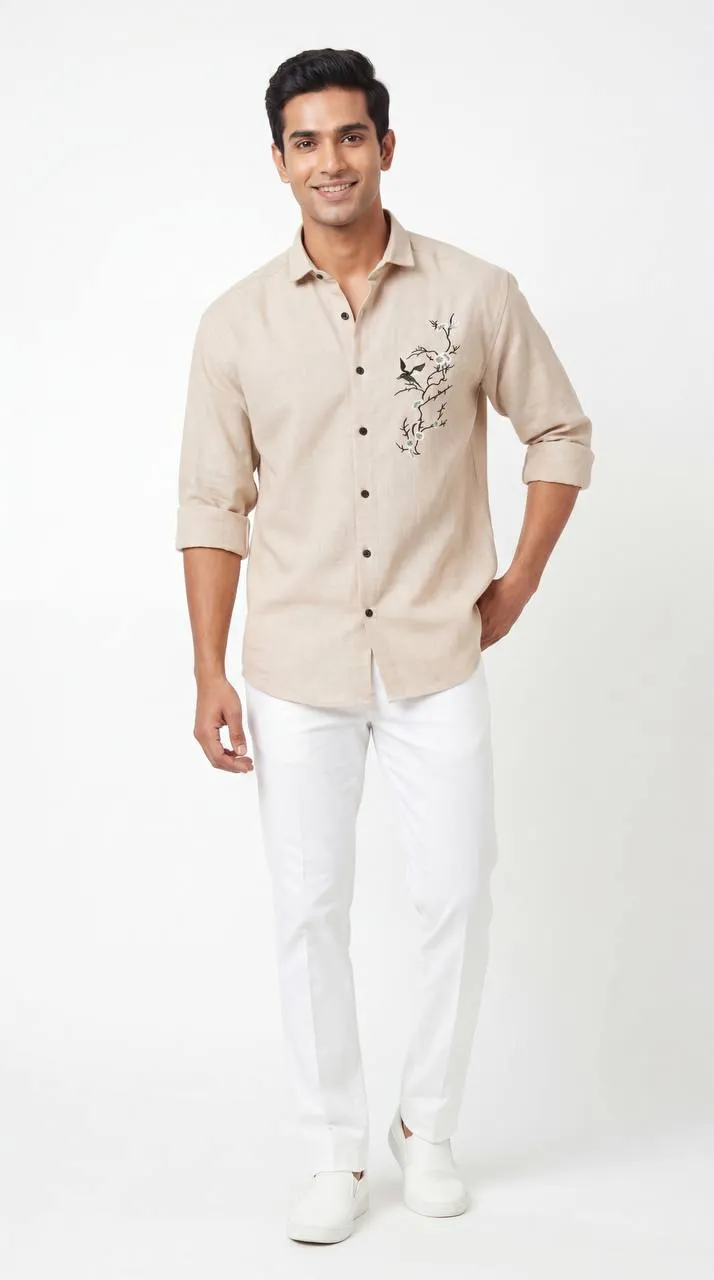LTT Vol 106 Linen Embroidery Party Wear Shirt Supplier in Surat