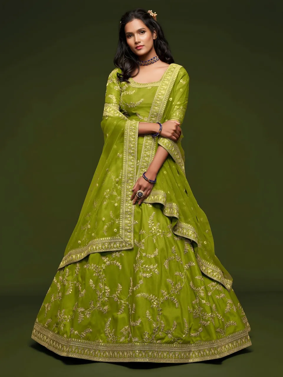 Zeel 7801 Art Silk Sequence Embroidery Work Wedding Lehenga Choli