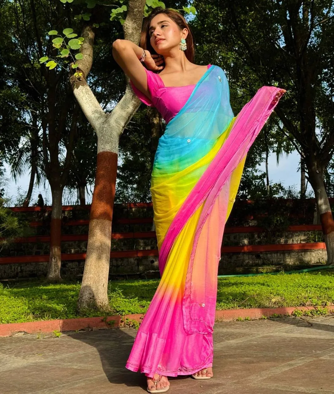 WMS Georgette Hand Khatali Work Saree Exporter in Mumbai