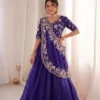 Madhuri 191 Crunshi Embroidery Sequence Work Ready To Wear Saree Online