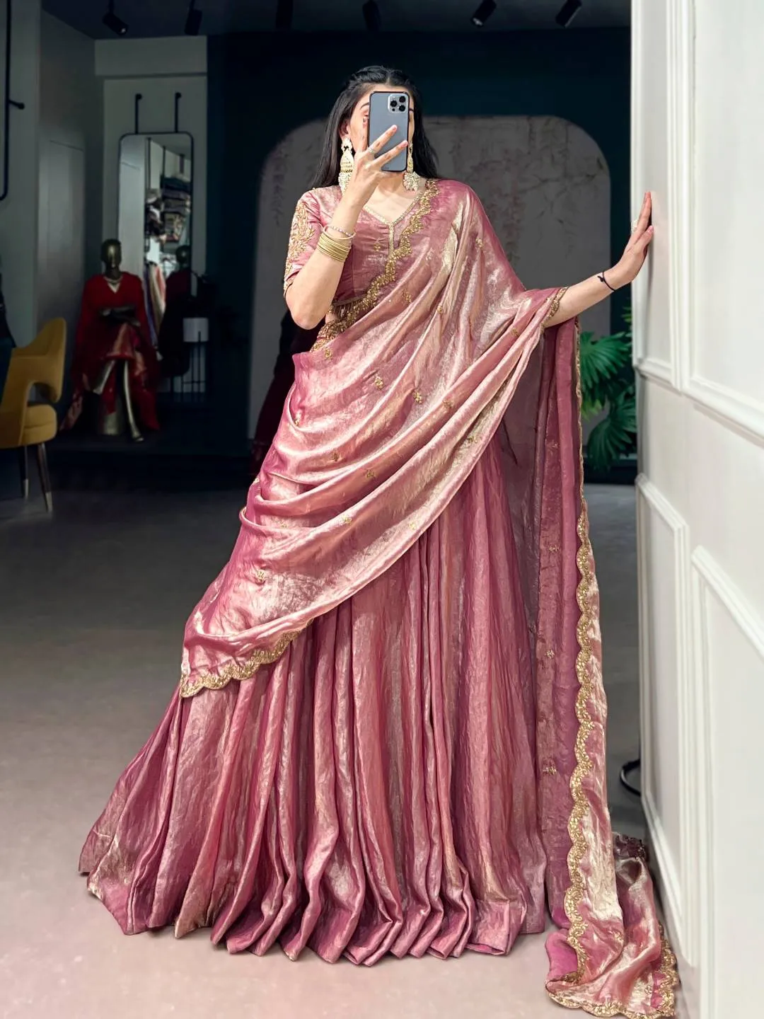 WMN 1440 Elakshi Fendy Silk Sequence Thread Work Party Wear Lehenga Choli Online Shopping