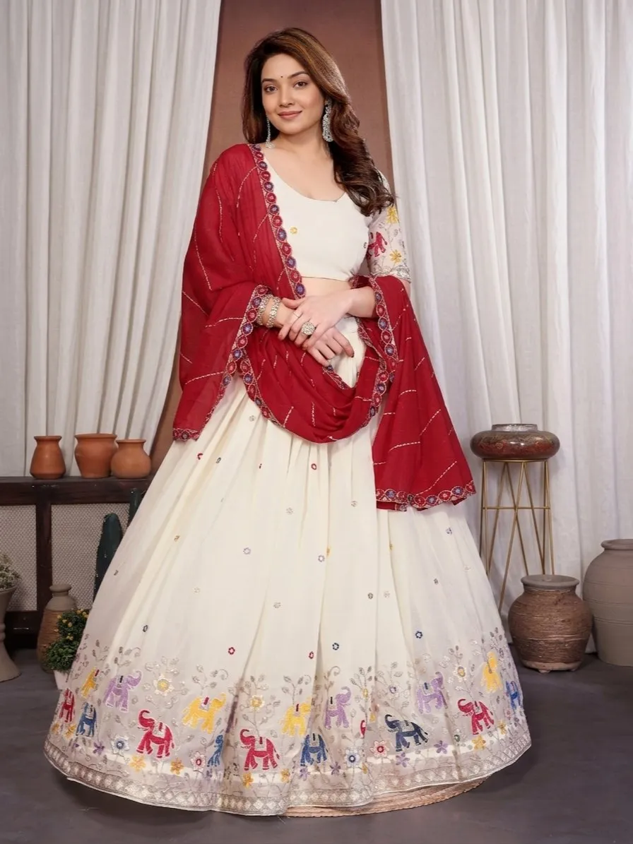 Kiara Hammer Georgette Embroidery Work Festival Lehenga Choli Wholesale Market