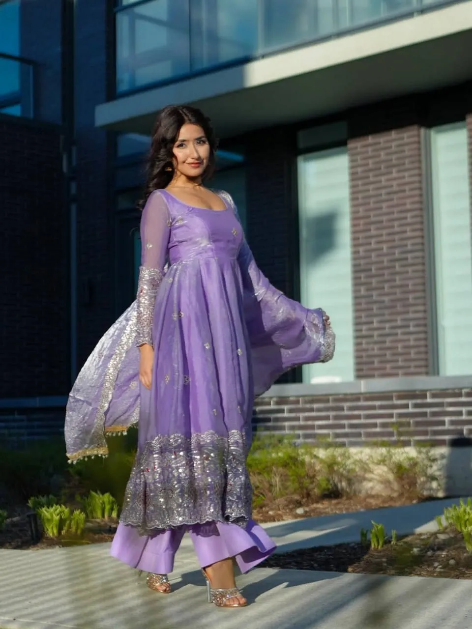 Deepika 1619 Fendy Silk Thread Sequence Party Wear Gown Sharara With Dupatta