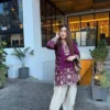 C585 237 Rayon Cotton Thread Embroidery Work Office Wear Kurti Pant