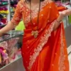 RBC 6046 Keree Fandy Satin Silk Embroidery Wedding Saree
