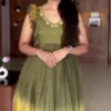 ZT 203 Premium Kota Chex Silk Hand Work Frock Collection