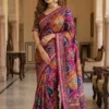 WMS Creap Silk Printed Mirror Work Durgapuja Saree Manufacturer in Surat