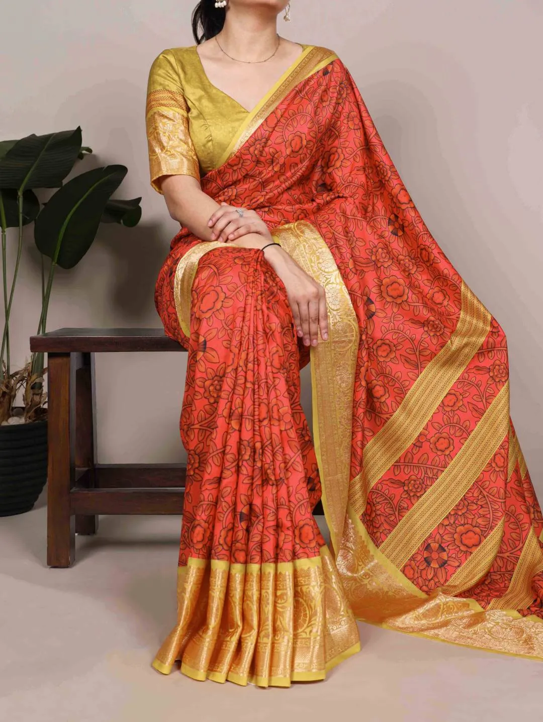 WMN 7058 Tasar Viscose Silk Printed Party Wear Saree
