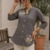 Shiv 1073 Cotton Flower Printed Office Wear Shirt For Woven