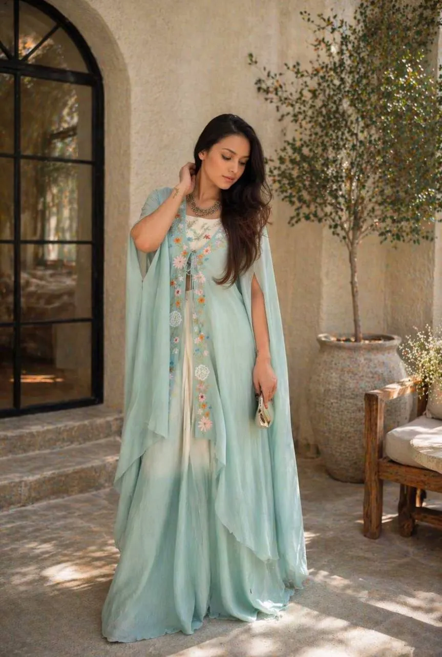 BDB 70 Banglory Silk Embroidery Trending Party Wear Indo Western